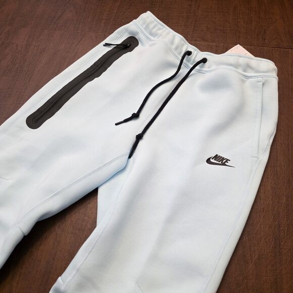 Nike Sportswear Tech Fleece Jogger Pants Glacier Blue Black FZ4710-474 Men's S - Picture 2 of 5